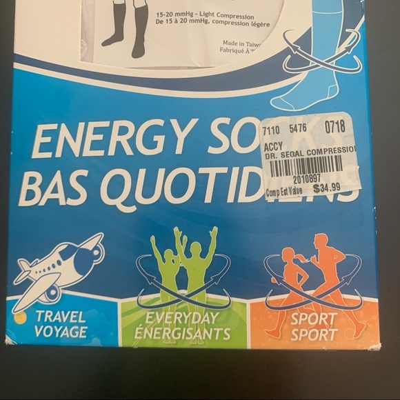 NWT DR. SEGAL’S Compression Socks Travel  Sports White - Picture 12 of 16